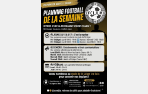 Programme entrainements de la semaine &amp; Reprise